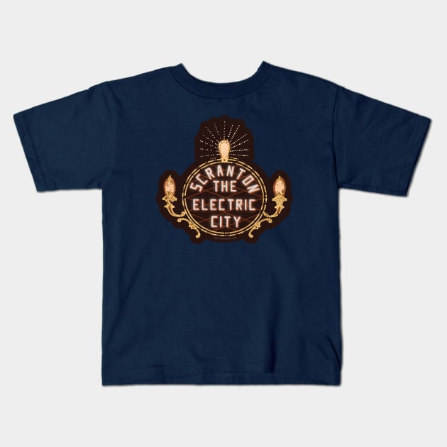 Scranton Pennsylvania Electric City Sign Kids T-Shirt by sentinelsupplyco